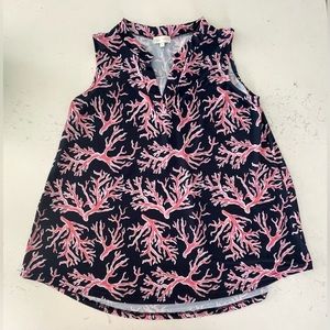 🔴 3 for $15 Simply Southern Savannah Coral Beach Reef Sleeveless Tank Top Large